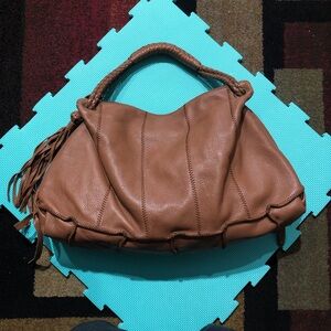 Stylish Brown Leather Hobo Bag